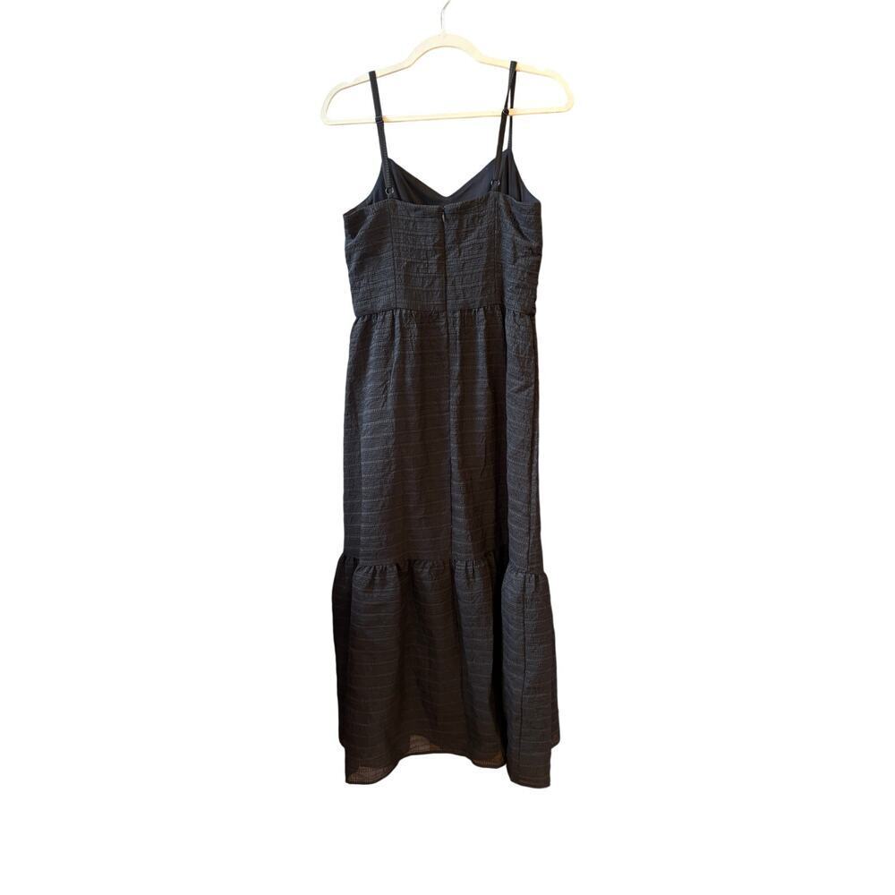 Donna Morgan for Maggie London black tiered textured midi dress size 10 - Picture 8 of 10